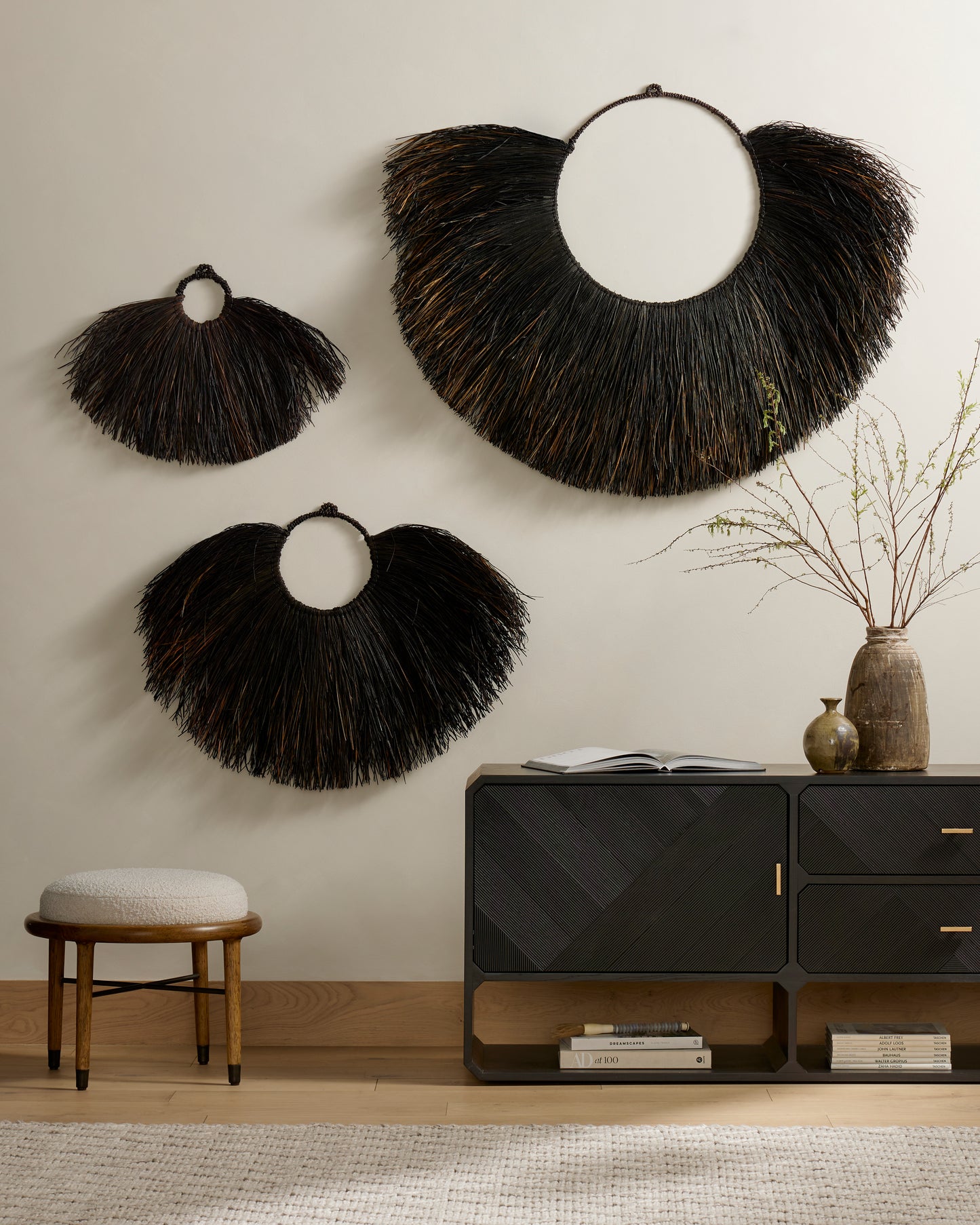 Beda Wall Hanging-Set 3-Black Sea Grass