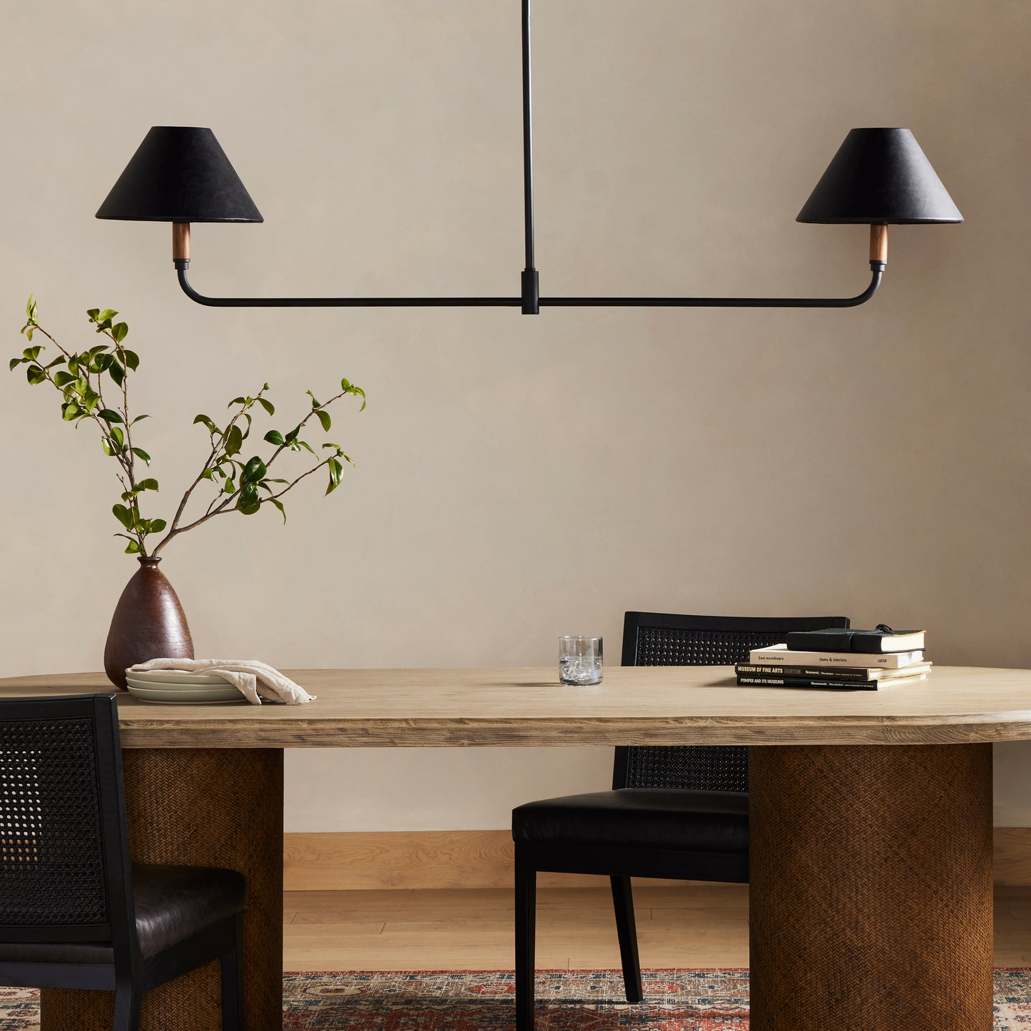 CULLEN LINEAR DOUBLE PENDANT BLACK