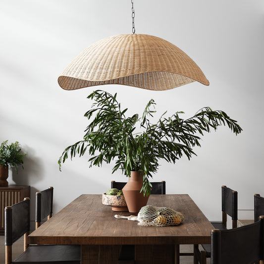 Overscale Woven Rattan Pendant-Natural