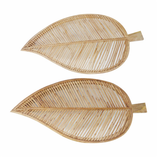 Set of two Wood Leaves