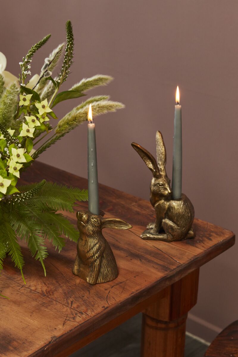 Halcyon Hare Candle Holders